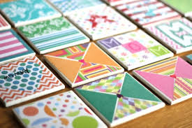 Pick up a $4 pack of tile from home depot and make these beautiful gold leaf tiles! Kid Made Tile Coasters For Mother S Day Life Your Way