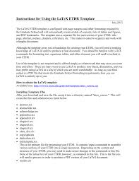 So between the \begin{document} and \end{document} tags we need to actually start some writing. Instructions For Using The Latex Etdr Template