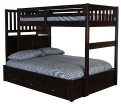 175 lbs for top bunk, 275 lbs for bottom bunk, 175 lbs for twin trundle bed, high load capacity, children's safety guaranteed. Espresso Staircase Bunk Bed All American Furniture