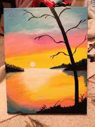 Based on lake bonney in south australia. Sunset Painting Acrylic On Canvas Sunset Painting Sunset Painting Acrylic Art