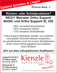 Eine gute matratze ist wichtig für einen gesunden schlaf und für einen beschwerdefreien rücken. Matratze Ortho Support Sanitatshaus Kienzle