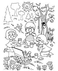 When i was a kid, we played outside with the other kids in the neighborhood with most of our free everyone has played this one. Three Children Playing Family Picnic Coloring Pages Netart