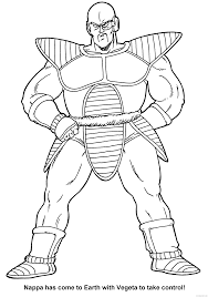 Dragon ball z coloring pages vegeta. 082 Dragon Ball Z Nappa Has Come To Earth With Vegeta To Take Control Printable Coloring4free Coloring4free Com