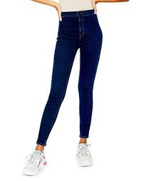 Topshop Womens Tall Joni Jeans 34 Inch Leg Indigo Size