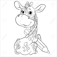 Also check out our other animal coloring pages with a variety of drawings to print and paint. Cute Cartoon Character Giraffe Coloring Book Giraffe With A Royalty Free Cliparts Vectors And Stock Illustration Image 145912388