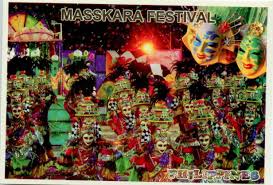 Maskara Festival Postcard Stamps Postcard Pow Wow