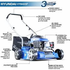 About official genpower parts for hyundai. Hyundai Hym400p 79cc Push Rotary Petrol Lawnmowers 7 Position Central Cutting Height Adjustment 16 Inch 40