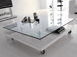 One (1) coffee table material: Contemporary Coffee Table On Wheels