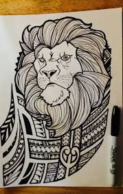 Lion With Polynesian Tribal Joel Jalayahay Art Polynesian Tattoo Maori Tattoo Hawaiian Tattoo Tribal Lion