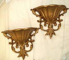 Plus, they don't use any floor or table space, sconces double as decor use unique decorative lighting to make a bold statement, or go for a linen shade to get a relaxed texture. Vintage Home Interiors Homco Dart Gold Wall Pocket Planters 9 1 2 X 8 Pair Homco Home Interiors And Gifts Vintage House Gold Walls