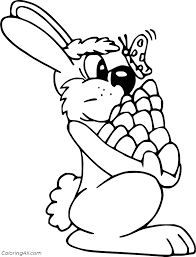 100% free spring coloring pages. Easter Bunny And Butterfly Coloring Page Coloringall