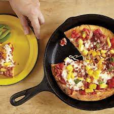 Pan Fried Hawaiian Pizza Recipe Homemade Pizza Cooking Recipes Cast Iron Skillet Pizza