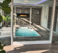 A 14ft Hydropool Aquasport Swim Spa Installed Indoors Swim Spa Swimming Pools Backyard Indoor Swim Spa