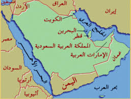 خريطة دول شبه الجزيرة العربية صماء