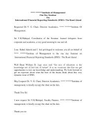 The script for an emcee at a seminar depends specifically on what the topic of the seminar is. Anchoring Script For International Seminar Ifrs International Financial Reporting Standards