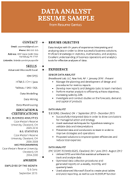 Data Analyst Resume Example Writing Guide Resume Genius Business Analyst Resume Data Analyst Resume Summary Examples