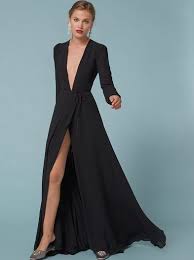 Thea Dress Black Dresses Classy Long Sleeve Black Gown Minimal Dress