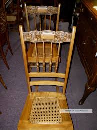 Antique Pressed Back Chair And Nursing Rocker Cane Seats Refinished Restored Wood Refinishing Chair Rocker