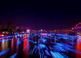 100 000 Led Spheres Flowing Down A Japanese River Light Installation Installation Art Photo