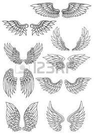 Heraldic Wings Set Isolated On White Background For Design Wings Drawing Wings Art Wings Sketch