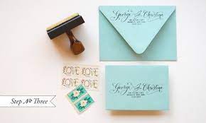 Diy Little Blue Box Inspired Rubber Stamp Wedding Invitations Addressing Wedding Invitations Wedding Invitations Diy Wedding Invitation Return Address