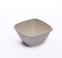 Eco-Friendly Sugarcane Bagasse Food Packaging Containers Square Shape Pulp  Paper Biodegradable Bowl