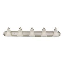60 watts each socket compatible with led, incandescent, fluorescent and halogen bulbs. Sea Gull Lighting 5 Light Brushed Nickel Bathroom Vanity Light In The Vanity Lights Department At Lowes Com