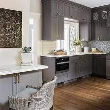 A bright finish juxtaposes a variety of light and bold veining that. Light Gray Upper Cabinets Dark Gray Lower Cabinets Design Ideas