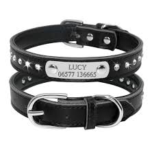 Wide collars are a relatively new craze and have a lot of people this sparkling, faux leather collar is thick and durable with secure metal features. Black Rhinestone Leather Dog Collar With Name Plate