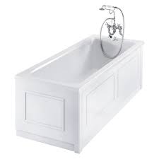 Simple white gloss bath panels will match almost all styles, while wooden effects like tongue and groove will go with the more traditional look. Burlington Traditional White 2 Piece Adjustable Bath Panels