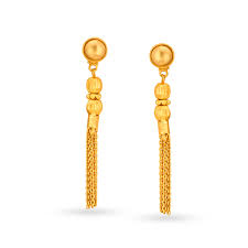 Artsy Gold Drop Earrings Tanishq सूई धागा a designer boutique, solan. inr