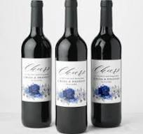 Blue And Silver Label Wine Wine & Sparkling Wine Labels | Zazzle