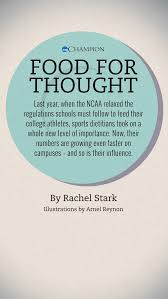 Find information on sports nutrition, sports supplements, sports diet,bodybuilding nutrition, nutrition for athletes and much pittsburgh, pennsylvania, united states about blog i'm heather mangieri, a registered dietitian nutritionist and founder of nutrition checkup. Food For Thought An Ncaa Champion Feature Ncaa Org