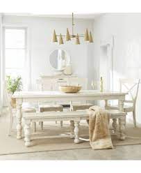 East west 9pc vancouver dining set table w/ 8 padded seat chairs in espresso. Furniture Aberdeen Worn White Expandable Dining Furniture 7 Pc Set Table 6 Side Chairs Reviews Furniture Macy S
