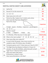 mental maths year 3 worksheets