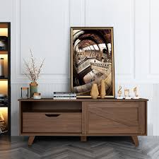 Add a touch style to your living room. Furniturer Farmhouse Tv Stand Sliding Barn Door Tv Console Table With Storage Cabinets And Shelves For Tvs Up To 54 Dark Brown Walmart Canada