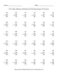 Some questions will involve regrouping (borrowing). Adding And Subtracting Two Digit Numbers No Regrouping A