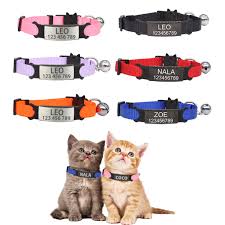 Gotags personalized reflective nylon breakaway cat collar these breakaway cat collars are brightly colored and can be completely customized. Personalized Id Free Engraving Cat Collar Safety Breakaway Small Dog Cute Nylon Adjustable For Puppy Kittens Necklace Vallexmall