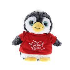 Dollibu Penguin I Love You Valentines Stuffed Animal Red Message Tshirt 9 Inch Wedding Anniversary Date Night Long Distance Get Well Gift For Her Him Huggable Stuffed Animals Valentine Plush Animal Valentine