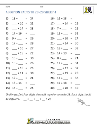 With our math sheet generator, you can easily create. Math Addition Facts To 20