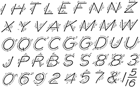 Single Stroke Inclined Capitals Clipart Etc