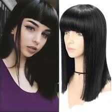 35 ($42.35/count) $4.00 coupon applied at checkout save $4.00 with coupon. 1b Hanne Shoulder Length Yaki Straight Bob Wig With Bangs 14 Natural Black Color Heat Resistant Synthetic Hair Wigs 1b Amazon In Beauty