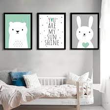 2 54us 45 Off Nursey Canvas Art Print Bear Rabbit Poster Painting Quotes Wall Art Boy Postera And Prints Wall Pictures Baby Kids Room Decor Rabbit Poster Pai Kids Room Paint Kids Room Wall