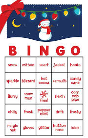 Bingo Holiday Free Bingo Games Snowman Family With Lights Free Christmas Bingo Game Classroom Holiday Party Classroom Christmas Party School Christmas Party