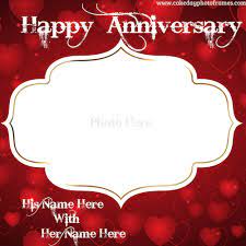 Is usually that will you can make online wedding anniversary card maker for your desktop image background, tablet, android or iphone and another smartphone. Wedding Anniversary Card With Name And Photo Cakedayphotoframes