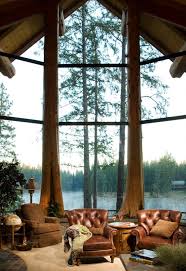 Edgewood Custom Log Homes Style Estate Loghomeinteriors Rumah Balok Kayu Home Fashion Arsitektur