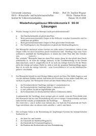 Stellt sich immer dann, wenn das/dass hinter einem komma steht und einen nebensatz einleitet. Wiederholungsklausur Mikrookonomie Ii Ss 04 Losungen