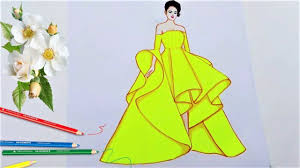 How To Draw A Dress Step By Step For Beginners Easy Dress Design Sketches Drawings Pig Crafts