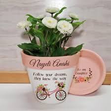 To My Daughter Personalized Flower Pot With Inspirational Message Gift For Daughter Painted Flower Pots Small Flower Pots Flower Pot Art