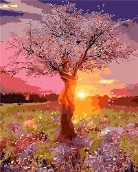 Yeesam Art New Diy Paint By Number Kits For Adults Kids Beginner Woman Tree 16x20 Inch Linen Canvas Stress Les Painting Oil Painting On Canvas Diy Painting